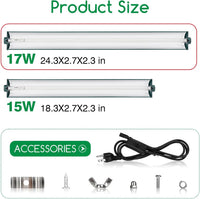 T5 Reptile Light Fixture Combo Kit 24W Light Fixture Reptile - 17w-green / 17W 24.3IN Green - image 2