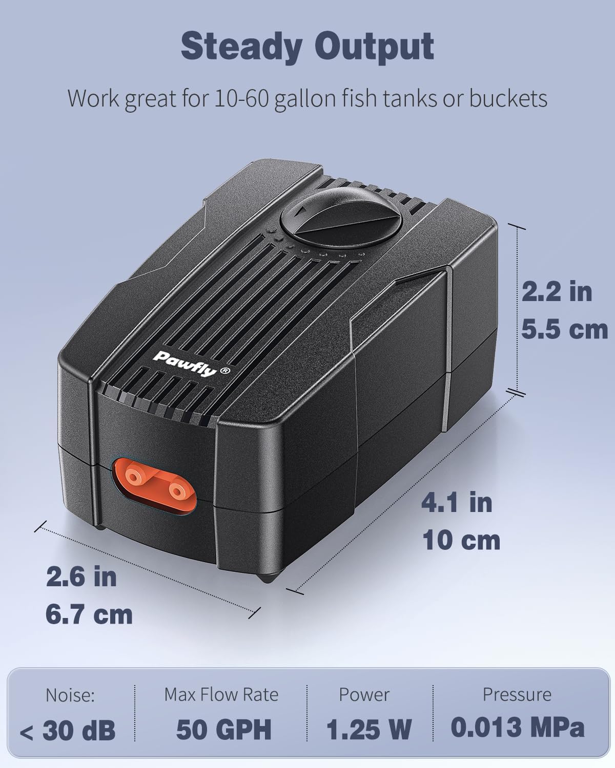 Pawfly Aquarium Air Pump Oxygen Pump for 10-200 Gallon Fish Tanks - 10-60 gal - image 2