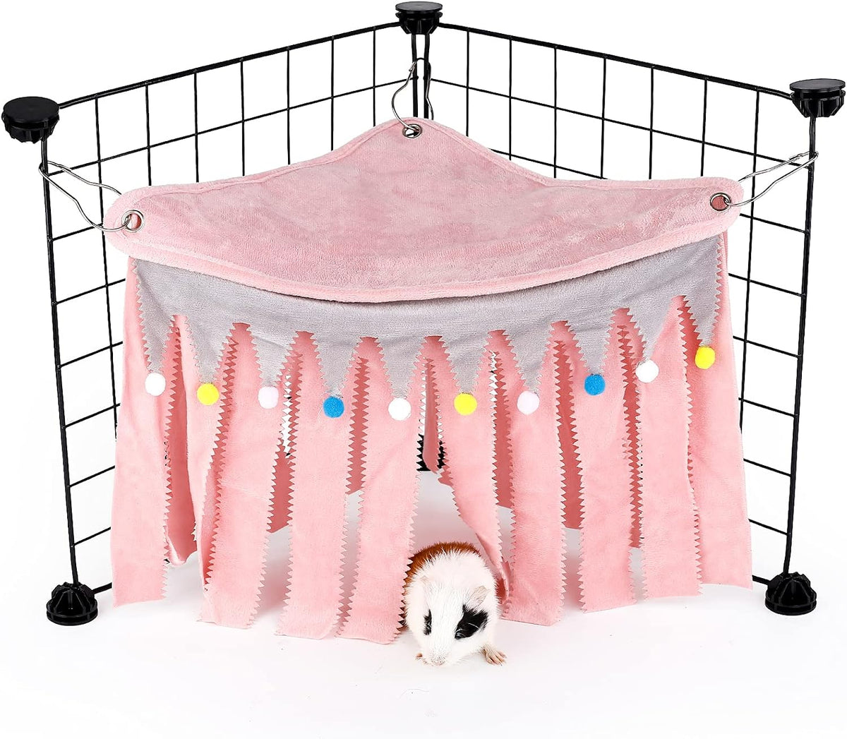 Guinea Pig Hideout, Guinea Pig Corner Hideout - Pink / 17.3"L x 9.2"W x 10.2"Th