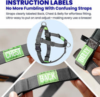 Freedom no pull dog harness for medium dogs with front D-ring and mesh-lined nylon webbing - view 4