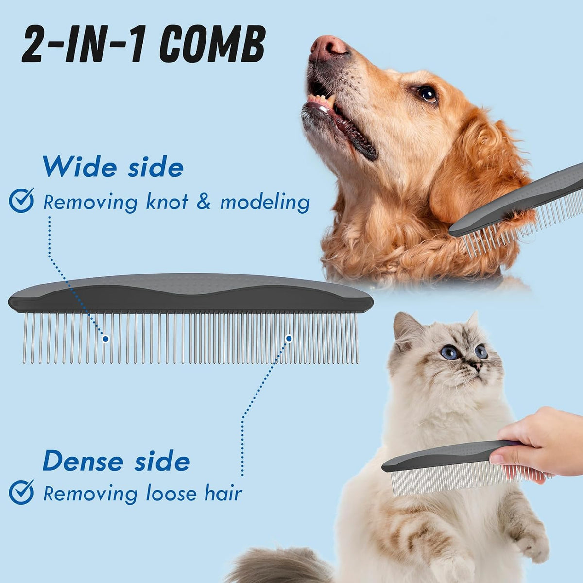 Docrok Pet Grooming Combo - Gray - image 3