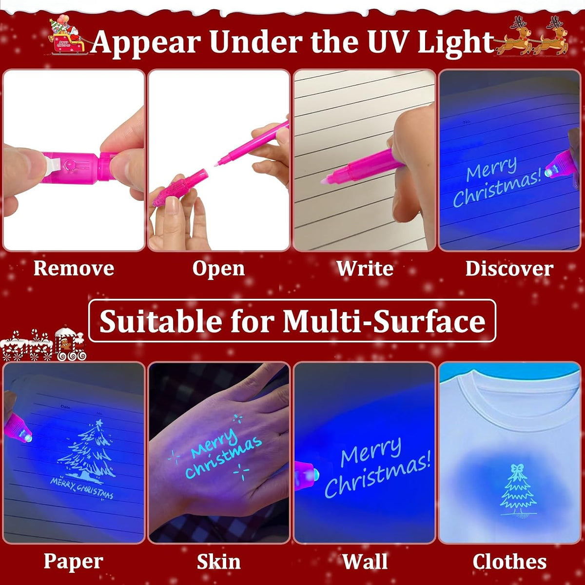 32 Pack 2 Style Invisible Ink Pen with UV Black Light Secret Spy Pens – Fun for Kids & Family - 6 Pack - image 3