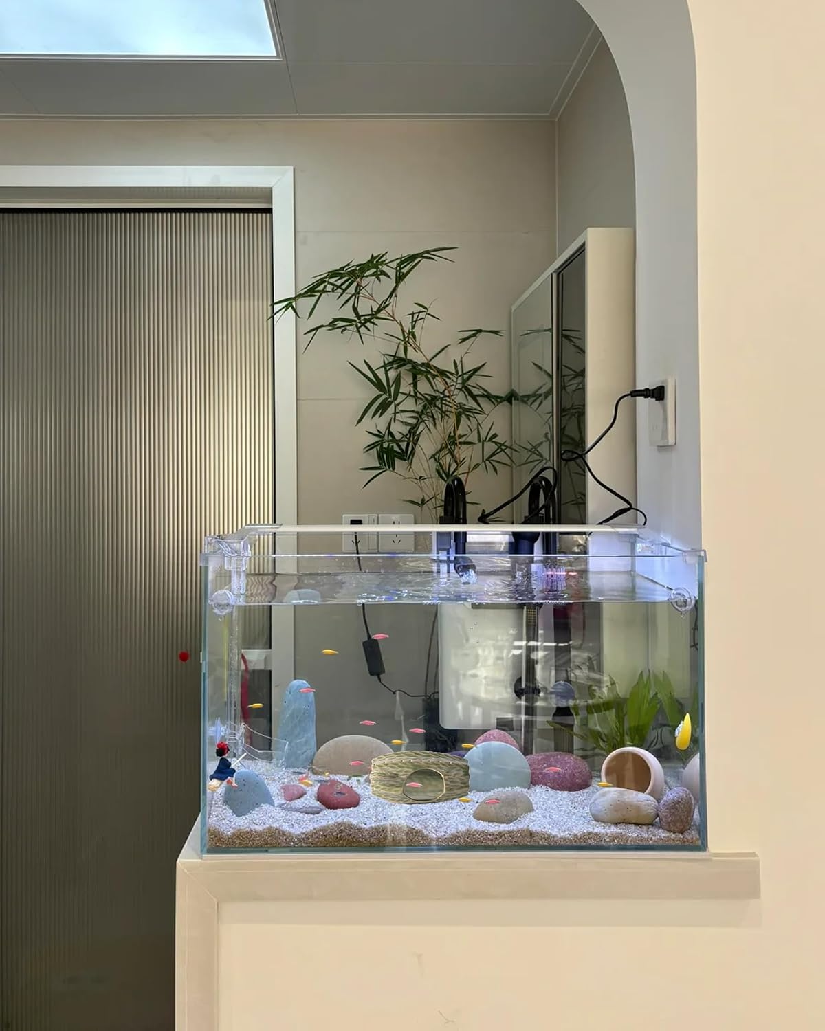 Pink Aquarium Decor Ceramic Cute Strawberry Betta Fish Tank Cave – Essentials for Fish - Tall Cactus-green / Cactus - image 4