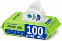 earthbath Oatmeal & Aloe Grooming Wipes - Green Tea & Awapuhi / 100 Count (Pack of 1)