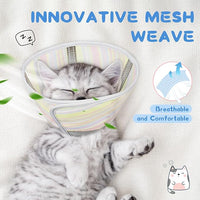 Supet Soft Air Mesh Cat Recovery Cone Alternative for Small Kittens, Lightweight Anti Scratch Head Cone