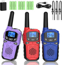 Rechargeable Walkie Talkies 3-Pack for Kids & Adults – Long Range 2-Way Radios with NOAA Alerts