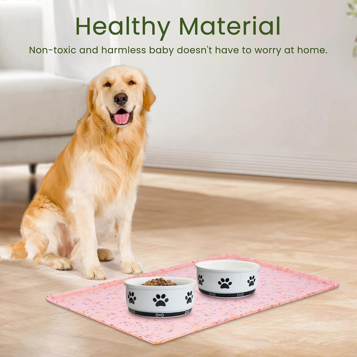 Pet Placemat for Dog and Cat - 18"L x 12"W / Donut-Pink - image 2