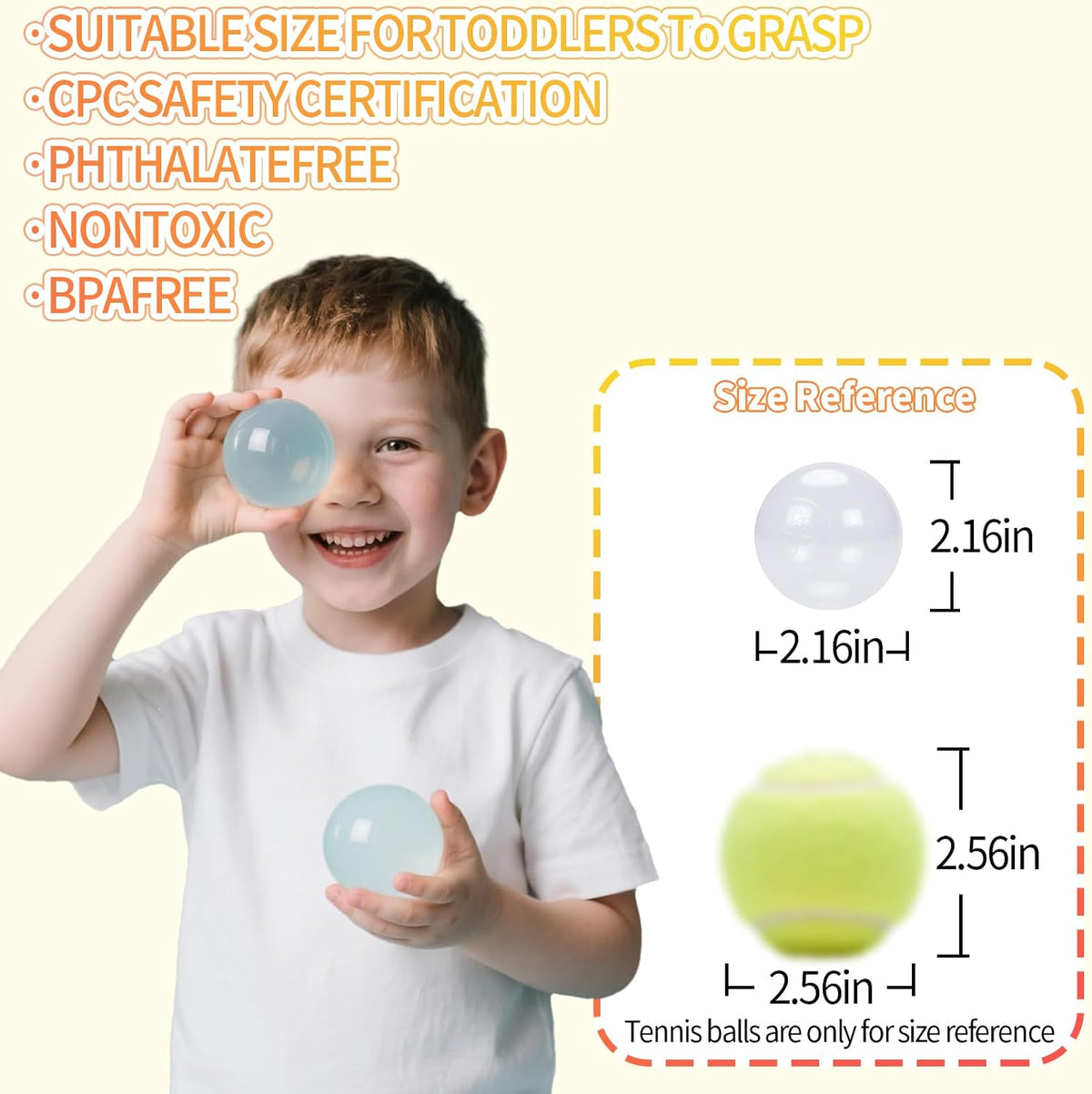 Ball Pit Balls for Kids, Plastic Refill 2.2 Inch Balls - Transparent - image 3