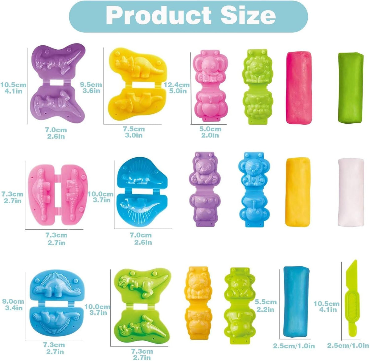 Unleash Creativity with 6 Unique Dino Molds Dough Toys Dough - Dinosaur+Animal+0cean - image 2