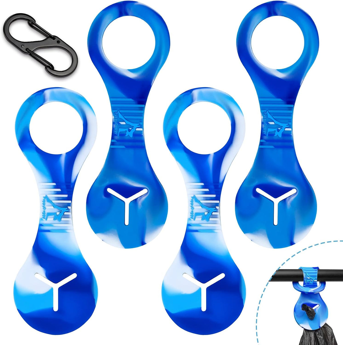 Dog Poop Bag Holder for Leash Waste Bag Carrier Dog Poop Bag - Mixed Blue