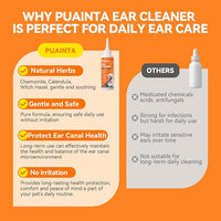 Ear Cleaner for Dog & Cats, Dog Ear Drop and Infection Treatment, Dog Ear Cleaning Solution- Cleaning,Soothing and Deodorizing Itchy Ears 4oz