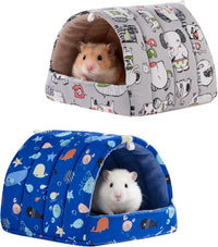 2 Pack Hamster Hideout Bed - Dark Blue+Gray / 6*6in