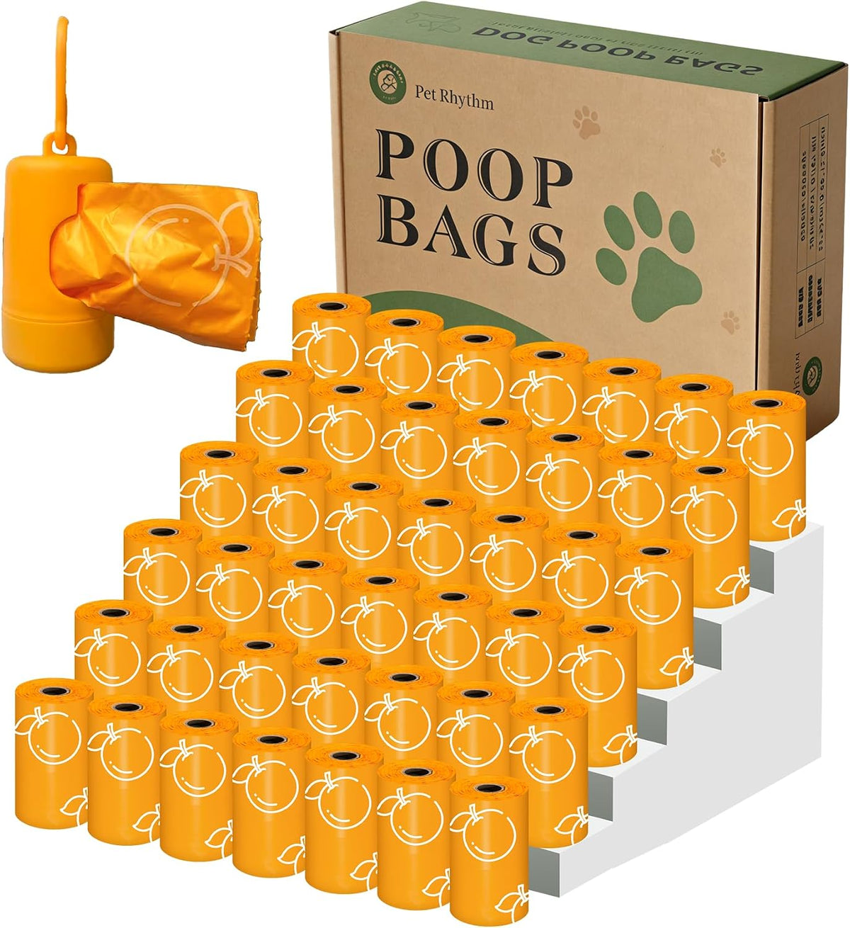 Cherry Blossom Scented Dog Poop Bags, 42 Rolls 630 counts - orange / 630 Count (Pack of 1)