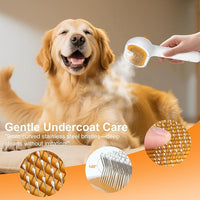 Pet Steam Brush for Dog & Cat – 3-in-1 Spray Hair Removal Comb – Steam Brush for Shedding & Grooming –Spritz Defur Comb–Includes Waterless Shampoo & Eye Wipes