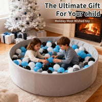 Ball Pit Balls for Toddlers, Crush Proof - Sea Blue+Black/Gray/White / 100 balls - image 2