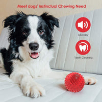 3" Squeaky Dog Balls for Aggressive Chewers - 3" (Small Dog) / Red - image 2