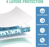 Washable Pee Pad for Dogs - Blue & Green / 34" x 36" (4 Pack) - image 4