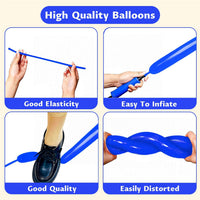 260 Clear Long Balloons for Animals - Blue - image 4