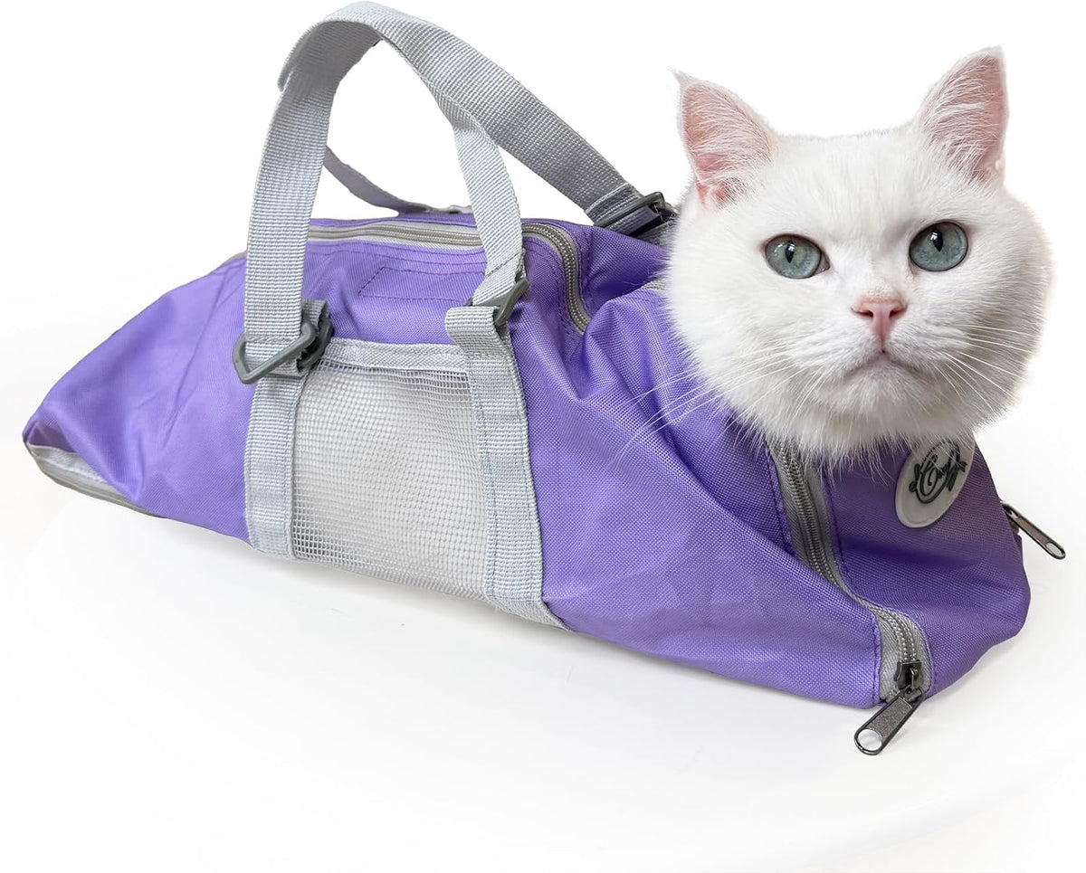 Cinf Cat Restraint Grooming Bag - M (8-12lbs) / Taro