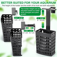 2026 Latest Upgraded Aquarium Plant Holder Adjustable Height - Black-4 Pack - image 2
