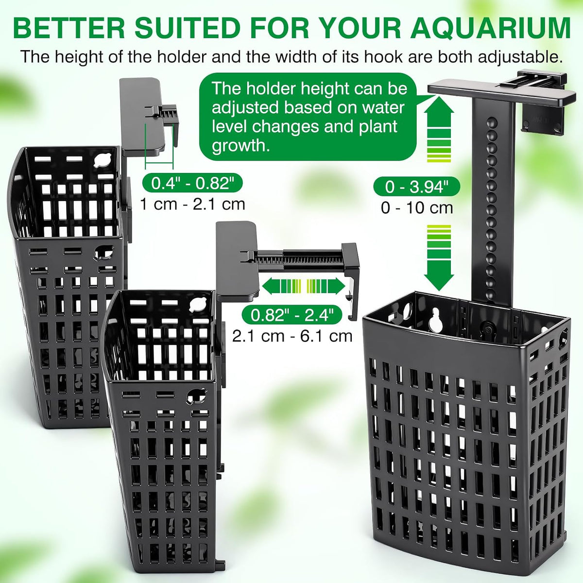 2026 Latest Upgraded Aquarium Plant Holder Adjustable Height - Black-4 Pack - image 2