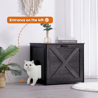 Cat Litter Box Enclosure, Hidden Litter Box Furniture - Dark Grey / 23.6"L x 19.7"W x 21.7"H - image 3