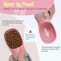 Portable Dog Water Bottle - Food container - Button switch / 14 OZ - Pink - image 4