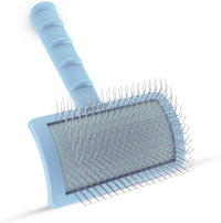 Slicker brush for poodles and doodles with curved handle and 25mm stainless steel pins - view 3