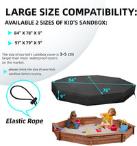 MRWiZMS black octagon sandbox cover in waterproof 420D Oxford fabric with drawstring - view 3