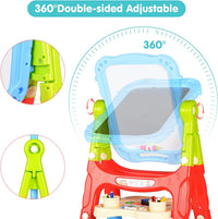 Amagoing Easel for Kids, Adjustable Standing Art Easel for Toddler, Double Side White Chalk Board - Blue - image 3