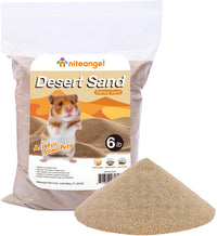 Niteangel Hamster Desert Bath Sand: 2.5lb/40oz No-Dust Bath & Easy - 6LB/96oz / Desert Sand