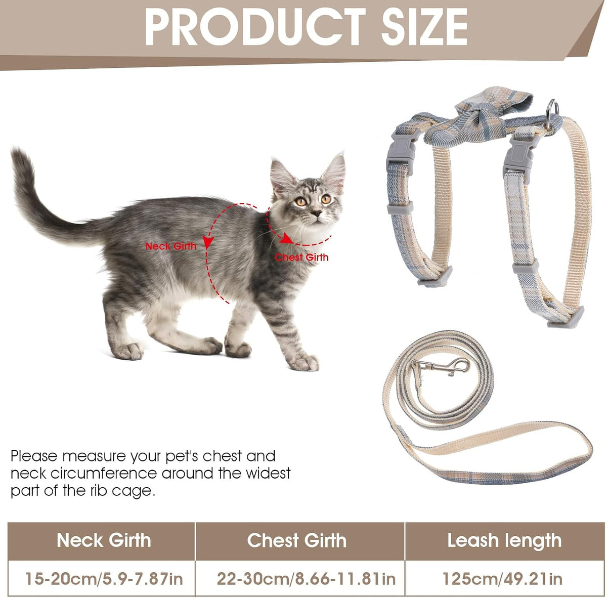 TIESOME Cat Harness and Leash Set - Bow Tie - image 2