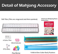American Mahjong Game Set, 166 Quality White Tiles - Red - image 3