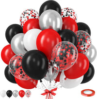 Blue Silver Balloon 12Inch Dark Metallic Blue Silver Confetti Latex - Black Red Silver