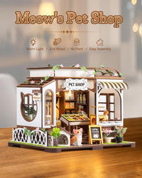 DIY Miniature House Kit, Pet Shop Book Nook Kit with LED Light - Pet Shop - image 3