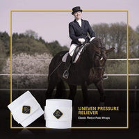 Kavallerie Elastic Fleece Bandages for Horses, Non- Slip and Snug fit Breathable Material for Injury Protection and Superior Legs Support, Stocking up Solution - White - (2 Units Per Pack)