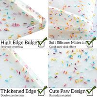 Pet Placemat for Dog and Cat - 24.5"L x 16.5"W / Donut-White - image 4