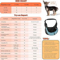 YUDODO Pet Sling Carrier for Small Dogs & Cats – Hands-Free Puppy Carrier with Safety Hook, Large Zipper Pocket, Soft Breathable Mesh, Adjustable Strap & Reflective Strip (Cyan 3.0 M)