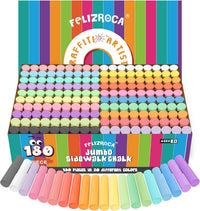 180PCS Sidewalk Chalks Set in 20 Colors, Non-Toxic - 180