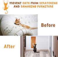 Cat Scratching Post, Wooden Sisal Cats Wall Scratcher - 2 PCS Brown - image 3