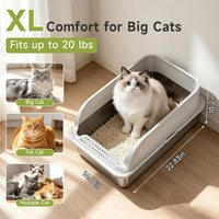 Stainless Steel Cat Litter Box with Lid - Pale Gray / XL / 1 - image 2