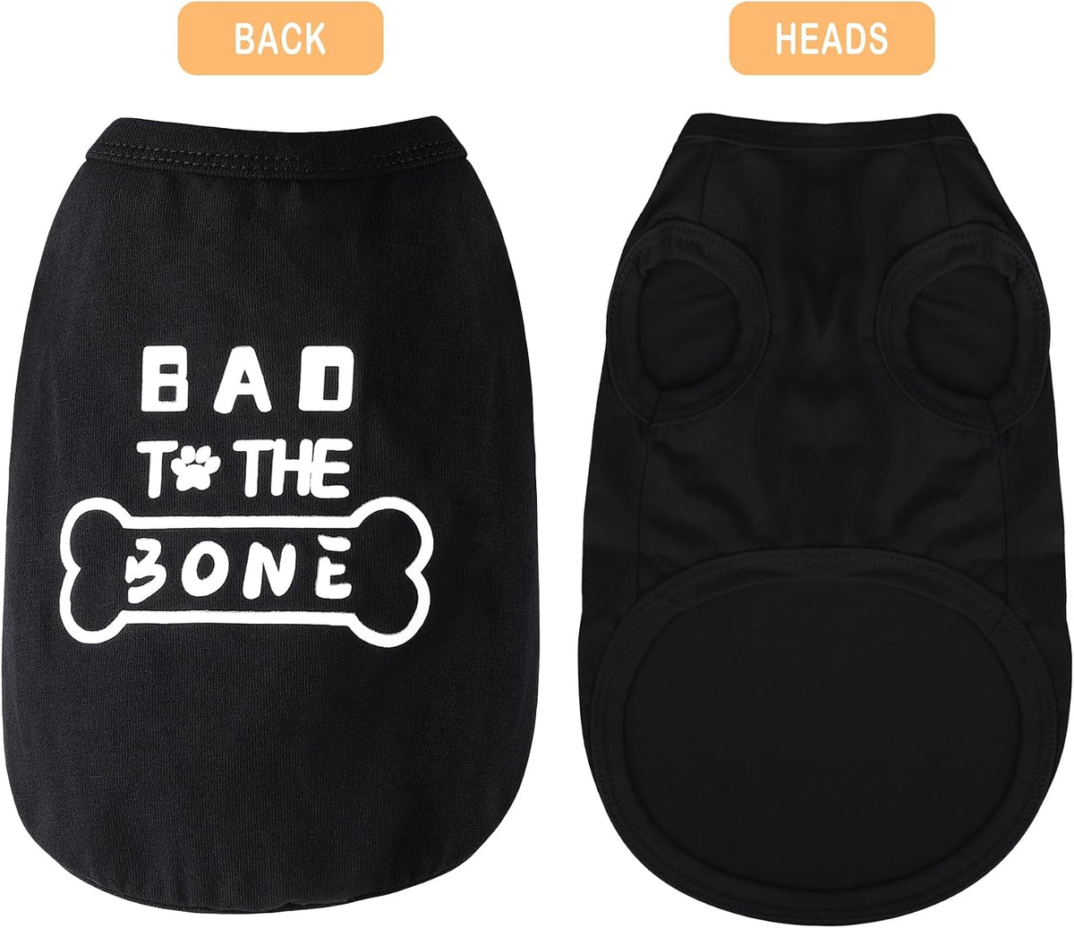 Discover Cozy Cotton Canine Wear: Soft, Lightweight - XXS-(1~3lb) | Chest(~11.8") / Black-Bad bone - image 2