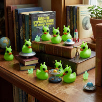 Sotiff mini alien rubber ducks, 25 green ducks with funny faces - view 37