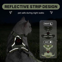 Skmeditec Cat Harness and Leash Set: Upgraded Escape Proof Vest - Green for Airtag / XL - image 4
