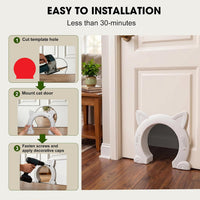 Wordcam X-Large Cat Door Interior Door for Pets 14-30lbs - White / X-Large - image 4