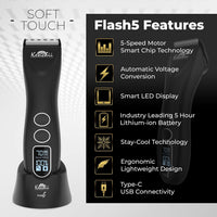 Kenchii Flash 5 Dog Grooming Clipper, Wolf Edition Black - Matte Black - image 2