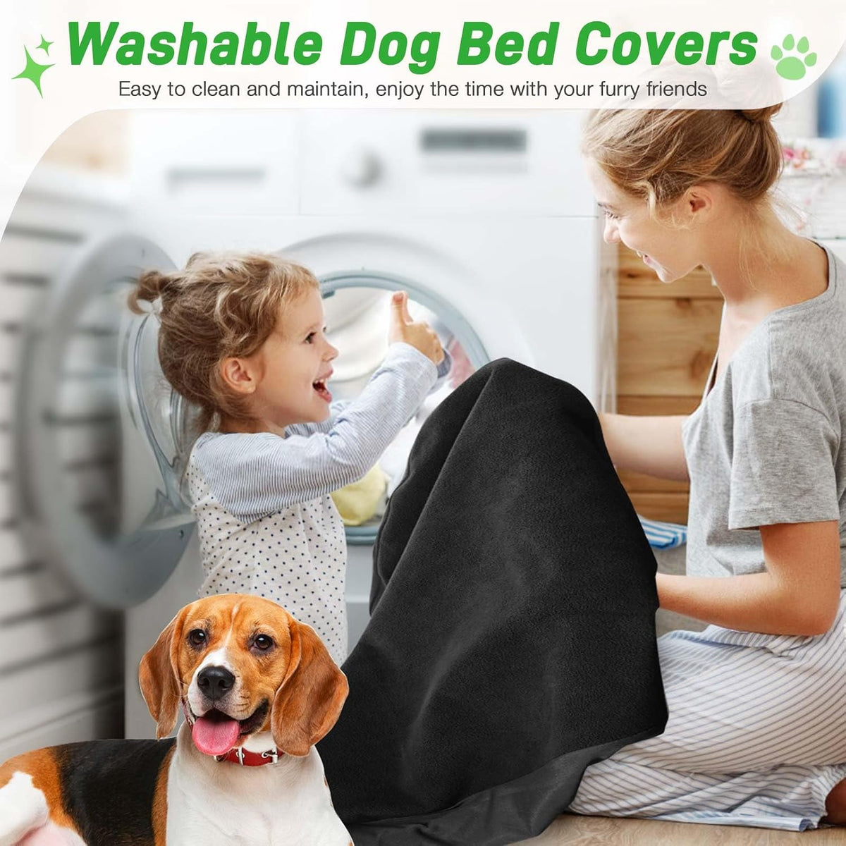 Dog Bed Covers Replacement Washable 100% Waterproof Soft Dog Bed - 44x35inch / Black - image 2