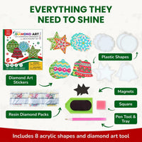 Little Jupiter diamond art Christmas ornaments kit with gem bells, stars and snowflakes - view 12