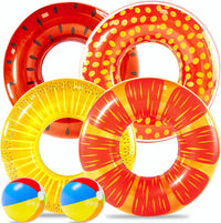 FindUWill Pool Floats Kids, Pool Swim Tubes Rings - 02-Grapefruit, Passion fruit, Kiwi fruit, Watermelon (Upgraded Version)