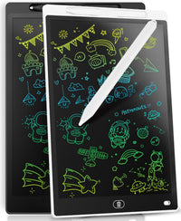 [2 Pack] Genialba LCD Writing Tablet 10-Inch Colorful Doodle Board - White & Black / 10 Inch / 2